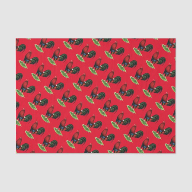 Papel De Seda Gamecock:Vermelho escuro (Frente )