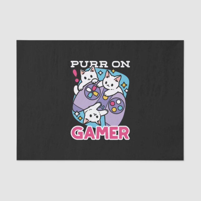 Papel De Seda Gamer Design - Purr On Gamer Joystick Art (Frente )