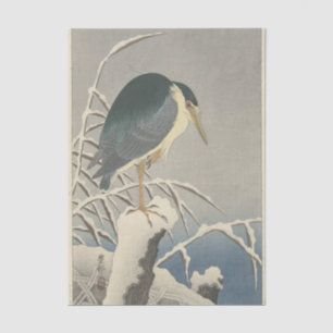 Papel De Seda Garça na Neve por Ohara Koson