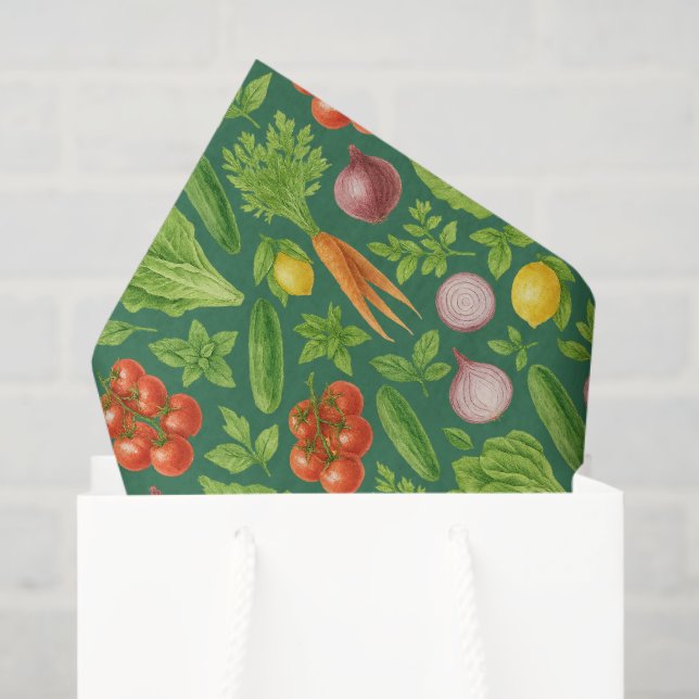 Papel De Seda Garden-Fresh Veggies Tissue — Green Goodness (Sacola de presentes)