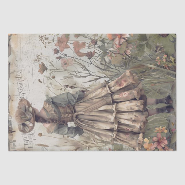 Papel De Seda Garden Girl vitoriana (Frente )