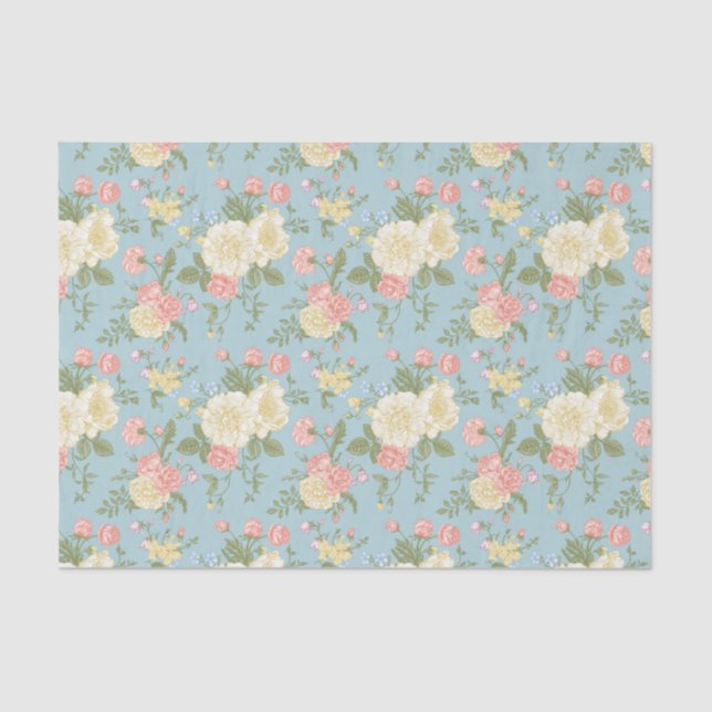 Papel De Seda Garden Peony Floral Patterno (Frente )