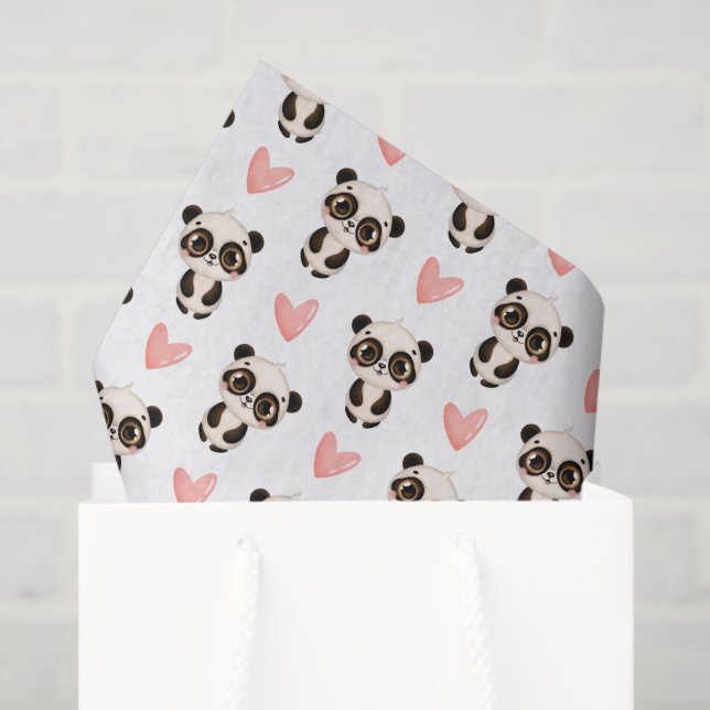 Papel De Seda garota bonita panda urso tiled party (Sacola de presentes)