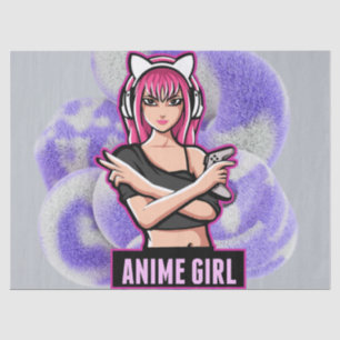Papel De Seda Garota de Anime Ilustração de Personagem com Est