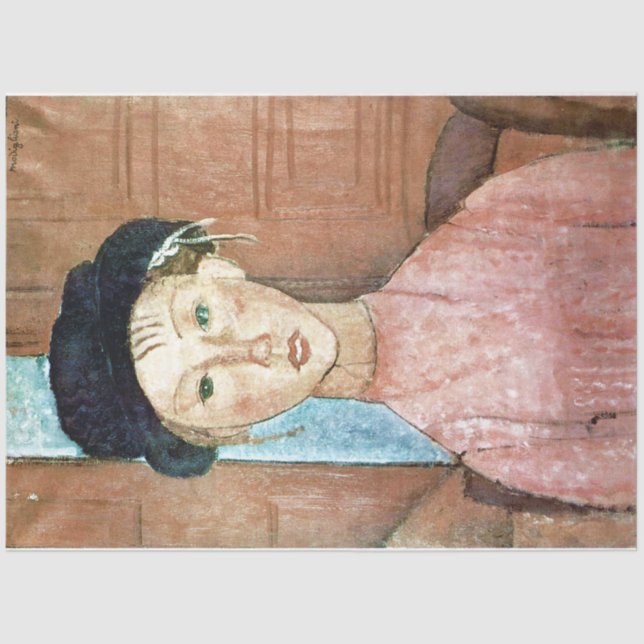 Papel De Seda Garota de chapéu, Modigliani (Frente )