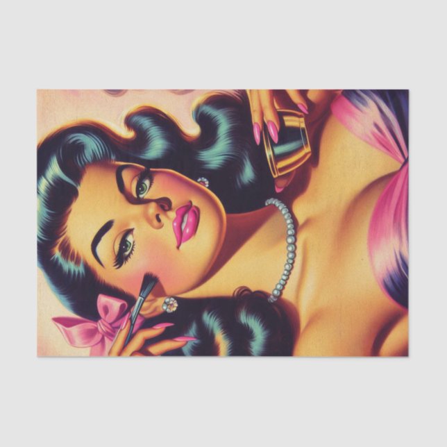 Papel De Seda Garota de maquiagem de linfa (Frente )