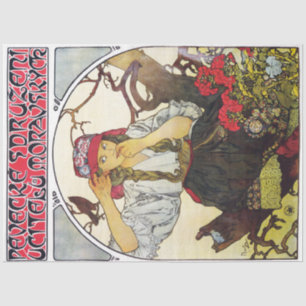 Papel De Seda Garota e Geranium, Mucha