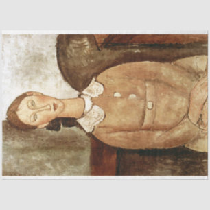 Papel De Seda Garota em um vestido amarelo, Modigliani