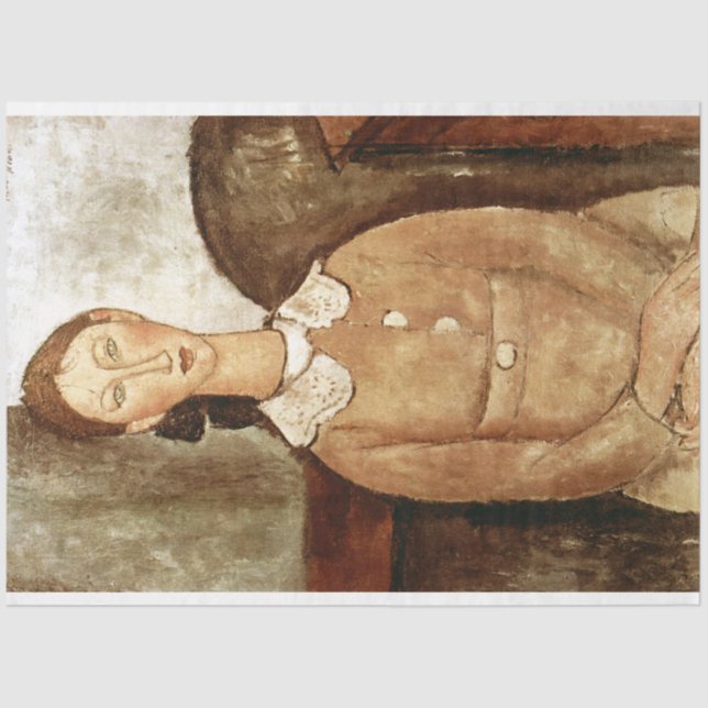 Papel De Seda Garota em um vestido amarelo, Modigliani (Frente )