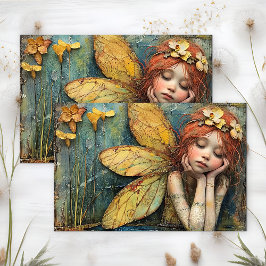 PAPEL DE SEDA GAROTA FADA DO LAGO LILY DECOUPAGE