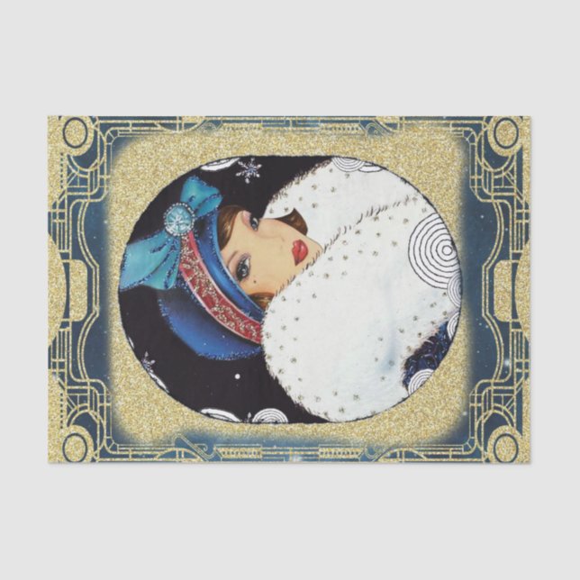 Papel De Seda Garota-Flaper de Natal Casaco (Frente )