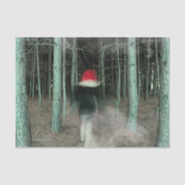 Papel De Seda Garota Gótica Moderna Floresta Vermelha Negra