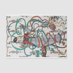 Papel De Seda GAROTA JOVEM, SUÍNOS DE BORRACHA COLORIDA, Anivers