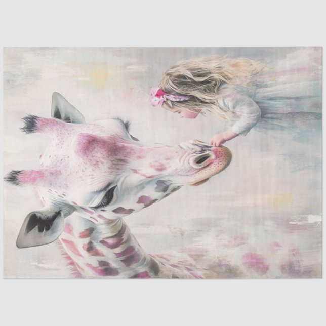 Papel De Seda Garota Rosa Rosa Cinzenta e Cinzenta (Frente )