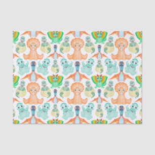Papel De Seda Garotos Cutes Jurassic Dino Birthday Dinossaur