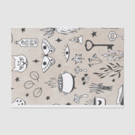 Papel De Seda Garrafa de borboleta esboçada deixa estrelada