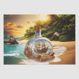 Papel De Seda Garrafa única e incrível com navio