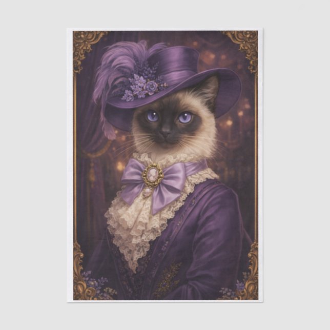 Papel De Seda Gatinha Chique Roxa (Frente )