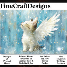 Gatinho Branco Fofo Com Asas AV3 Decoupage