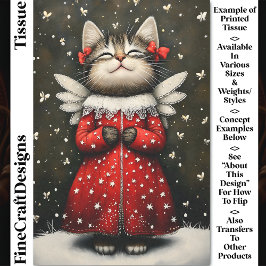 Papel De Seda Gatinho Caprichoso Angelical Fada Anjo CQ7 Decoupa