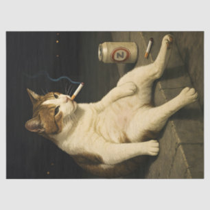 Papel De Seda Gatinho de Cigarro Meme Engraçado de Gato Fumando