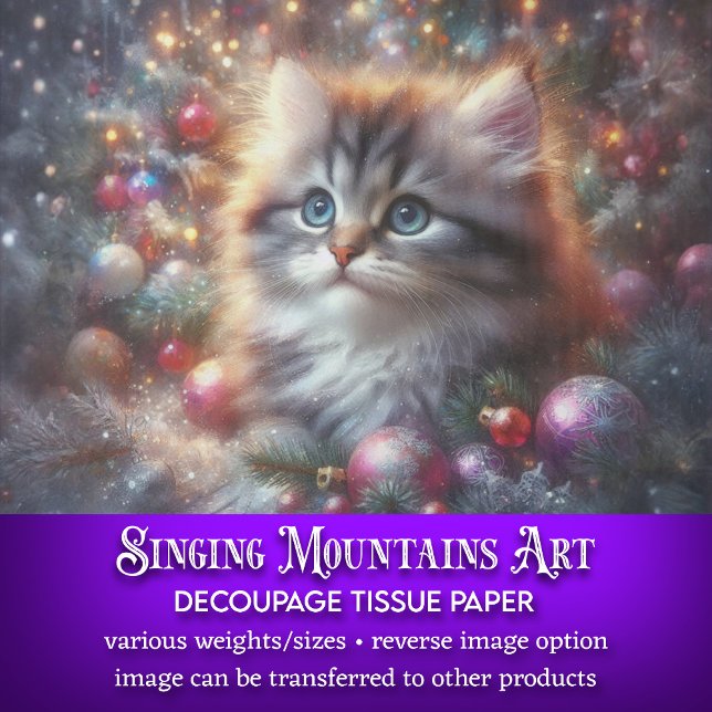 Papel De Seda Gatinho de  de Árvore de Natal curiosa (Criador carregado)