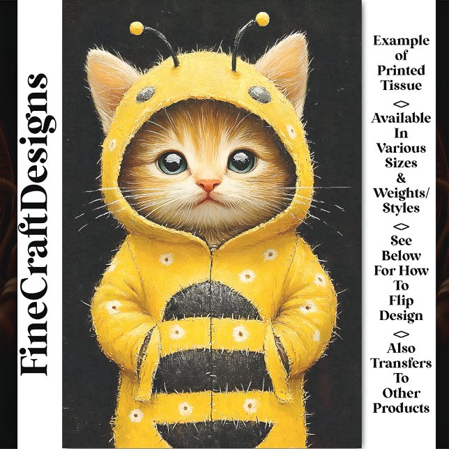 Papel De Seda Gatinho Gelado Vestido Como Descota De Abelha Bumb (Criador carregado)