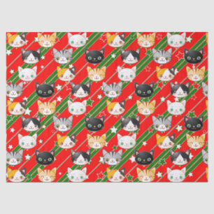 Papel De Seda Gatinho Vermelho e Verde