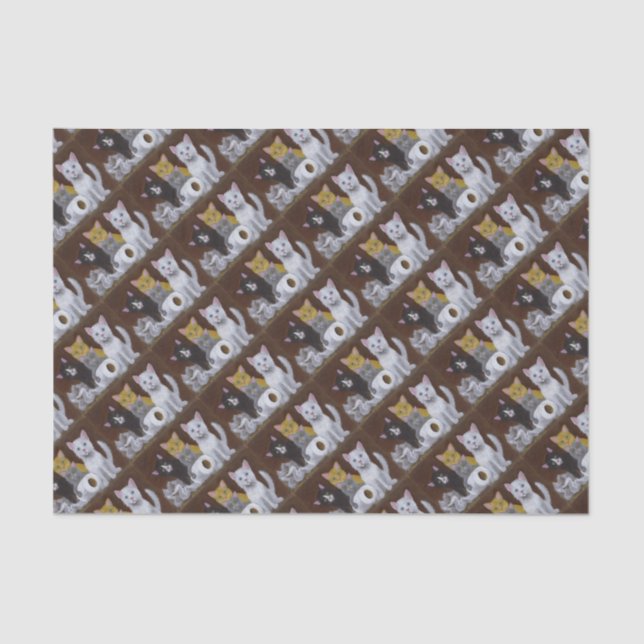 Papel De Seda Gatinhos Reproduzíveis (Frente )