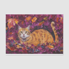 Papel De Seda Gato Aconchegante de Halloween Laranja, Tabby Assu