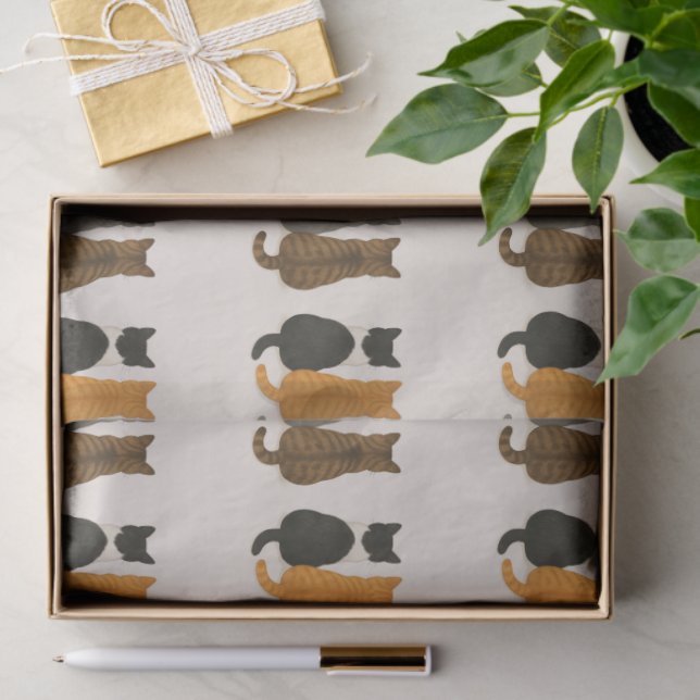 Papel De Seda Gato Adorável Que Parecia Mínimo De Amantes De Gat (Presente)