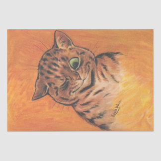 Papel De Seda Gato Atrevido Piscando Olho Arte Felina Caprichosa