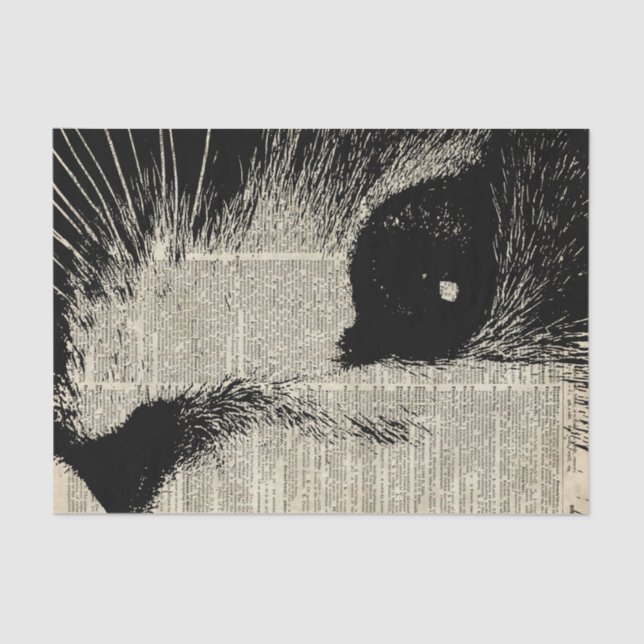 Papel De Seda Gato bonito, estêncil bonito do gatinho sobre a (Frente )