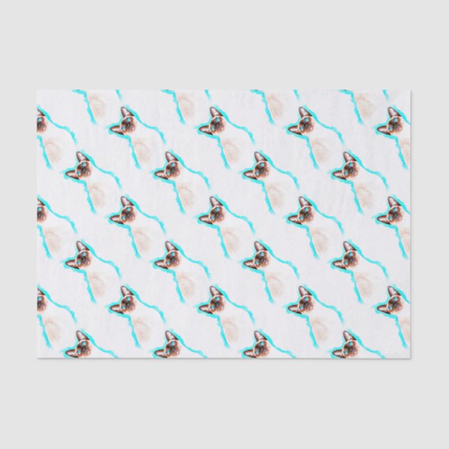 Papel De Seda Gato-d-água siamês (Frente )