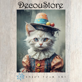 Papel De Seda Gato de Carnaval Decoupage