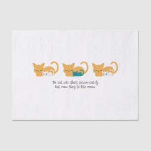 Papel De Seda Gato de Dormir Engraçado e Arte III