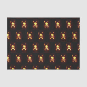 Papel De Seda Gato de Halloween Laranja Brilho