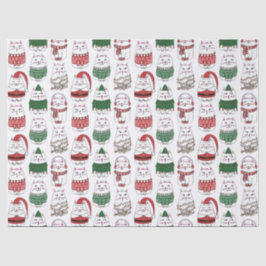 Papel De Seda Gato de Natal bonito e engraçado