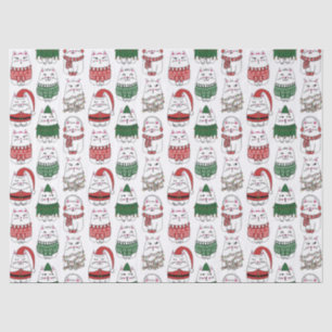 Papel De Seda Gato de Natal bonito e engraçado