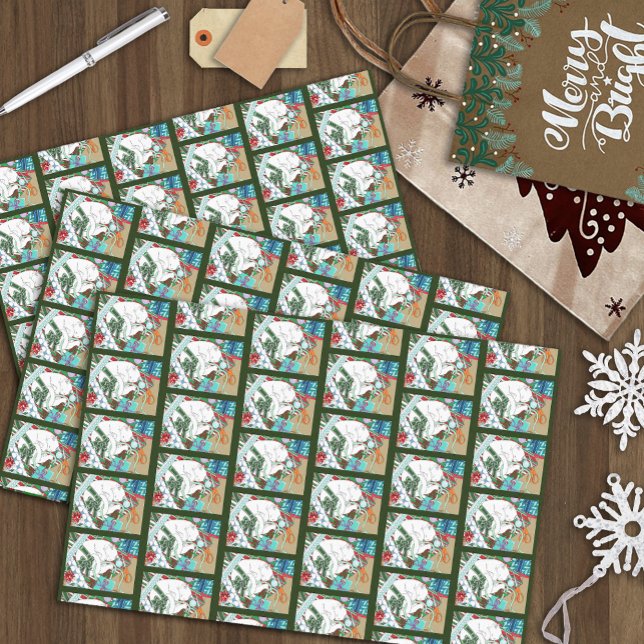Papel De Seda Gato de Natal Branco (Criador carregado)