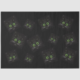 Papel De Seda Gato De Olhos Verdes Sorridentes