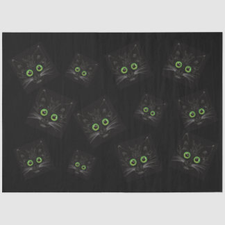 Papel De Seda Gato De Olhos Verdes Sorridentes
