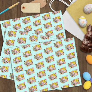 Papel De Seda Gato de Páscoa de Laranja