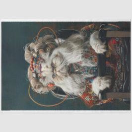 Papel De Seda Gato de Rico Hippie na Desnuvem de Salão