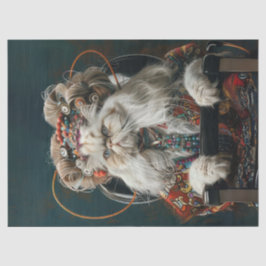 Papel De Seda Gato de Rico Hippie na Desnuvem de Salão