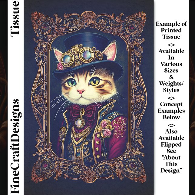 Papel De Seda Gato de Steampunk, Chapéu Superior, Separação DG4L (Criador carregado)