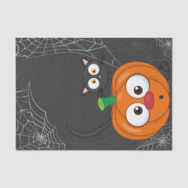 Papel De Seda Gato e Abóbora Bonitos no Halloween