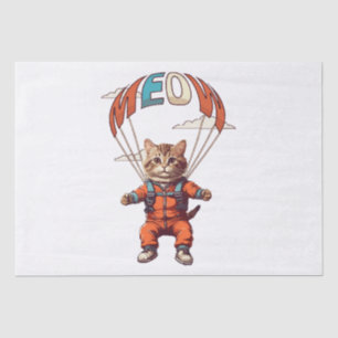 Papel De Seda Gato Engraçado de Paraquedismo