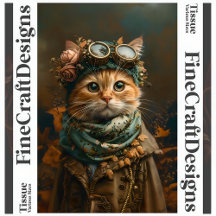 Gato Fofo Steampunk Atavio Caprichoso A5L Decoupag