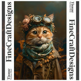 Papel De Seda Gato Fofo Steampunk Atavio Caprichoso A5L Decoupag